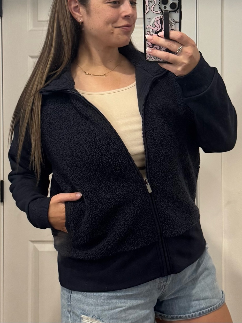 Navy Freely Zip-Up Jacket
